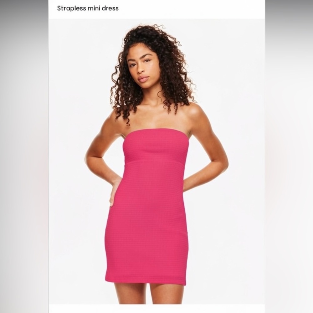 Wilfred Pink Strapless Mini Dress attention dress xs